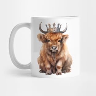 Watercolor American Bison Wearing a Crown Mug